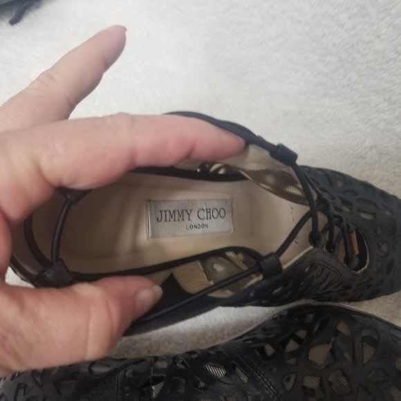 PRICE DROP-Jimmy Choo Tactic Napa Laser Cut Lace-Up Booties Size 39 1/2 - Picture 3 of 7